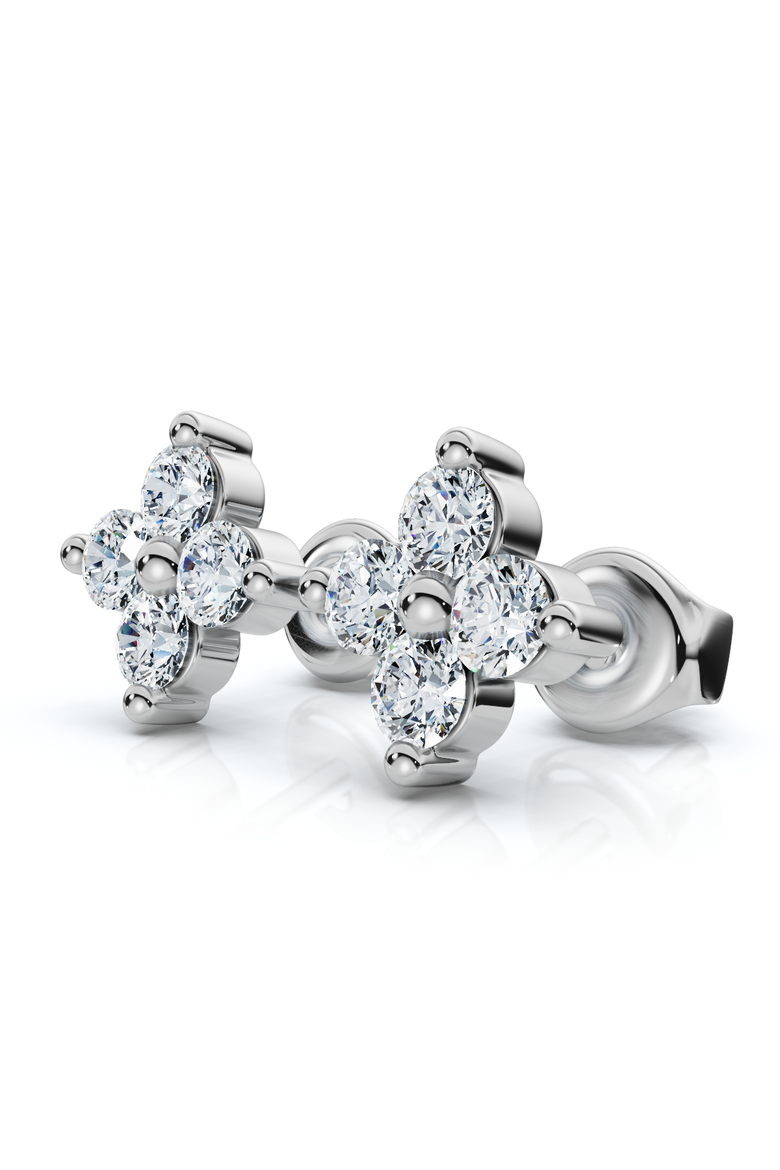 1/2Ct Jackie Diamond Studs 14k Gold Earrings Lab Grown, Alternate, color, 14k White Gold