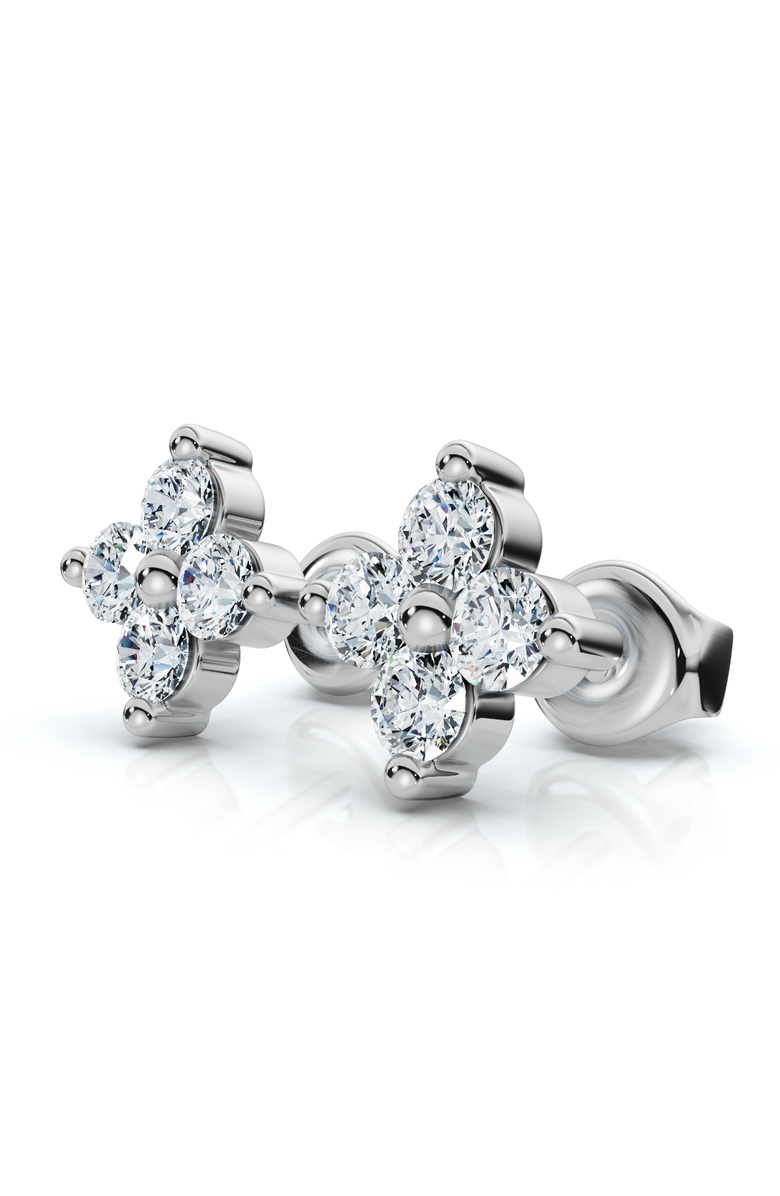 Bliss Diamond 1/2Ct Jackie Diamond Studs 14k Gold Earrings Lab Grown 1/3" Tall, Alternate, color, 14K White Gold