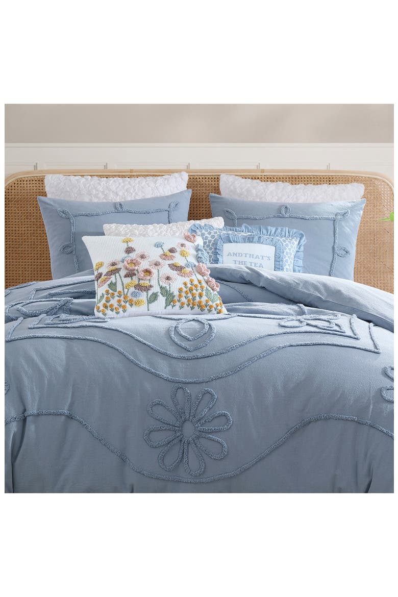 Retro Scroll Comforter & Shams Set, Alternate, color, BLUE