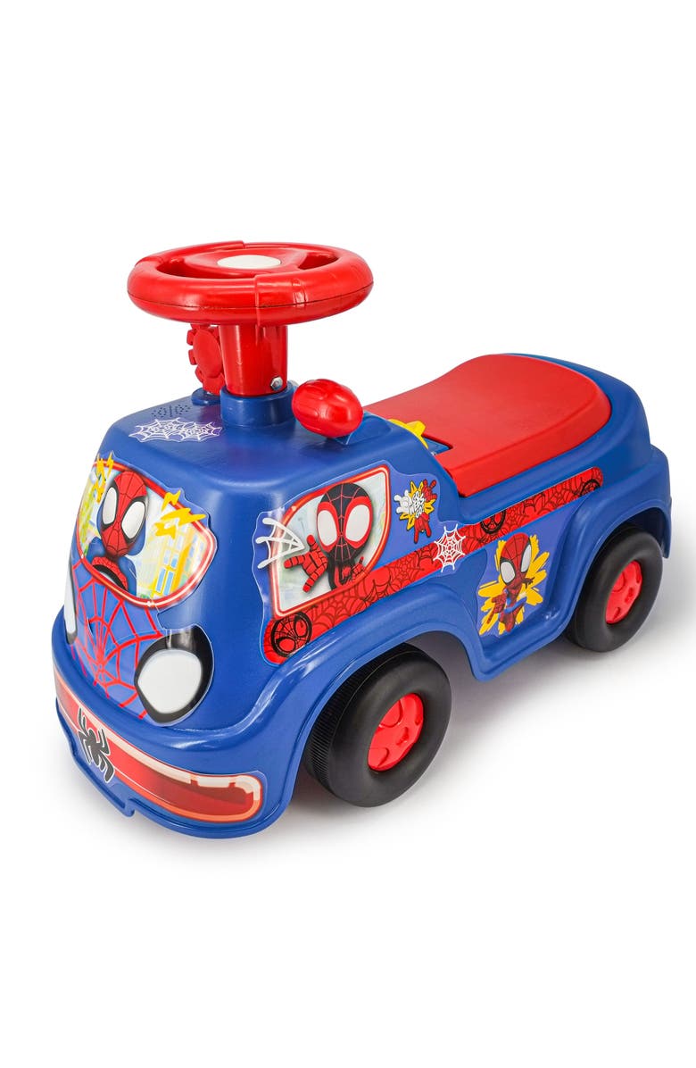 Kiddieland Spiderman My First Spidey Racer Lights & Sounds Rideon, Main, color, Multicolored