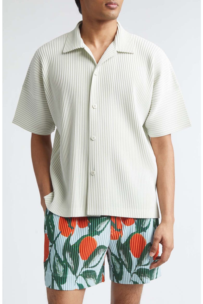 Monthly Colors May Pleated Camp Shirt, Main, color, PF FENCE GREEN