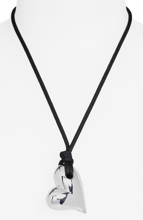 Jenny Bird Art Heart On A String Necklace In Silver