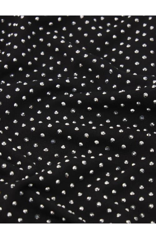 Frame The Rhinestone Jersey Top In Black