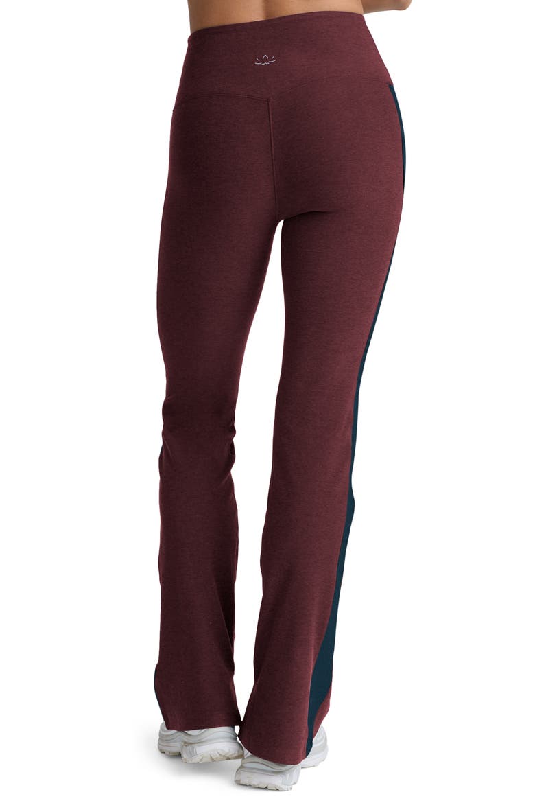 Spacedye Gemini Colorblock High Waist Flare Pants, Alternate, color, MIDNIGHT BURGUNDY HEATHER