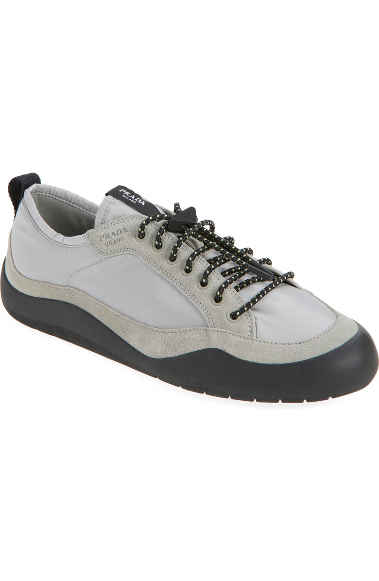 Prada Spitroc Mixed Media Low Top Sneaker, Main, color, Nube