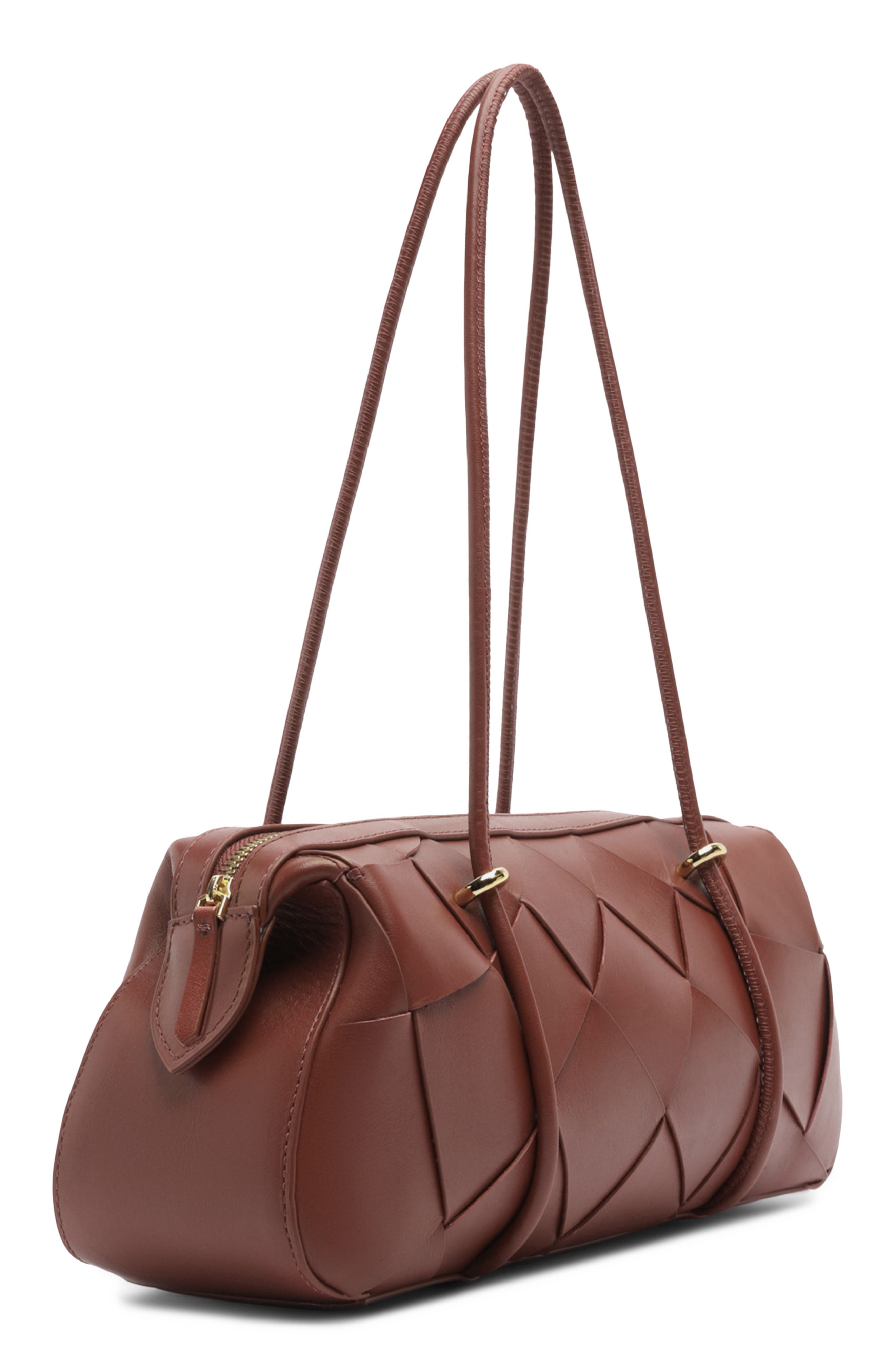 Sarah Medium Leather Shoulder Bag, Alternate, color, CIOCCOLATO