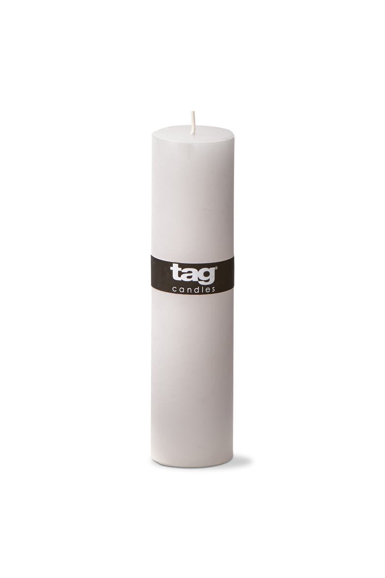Chapel White Pillar Candles Unscented Long Burning Set of 4, Alternate, color, White