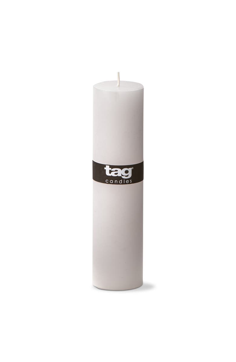 tag Chapel White Pillar Candles Unscented Long Burning Set of 4, Alternate, color, White