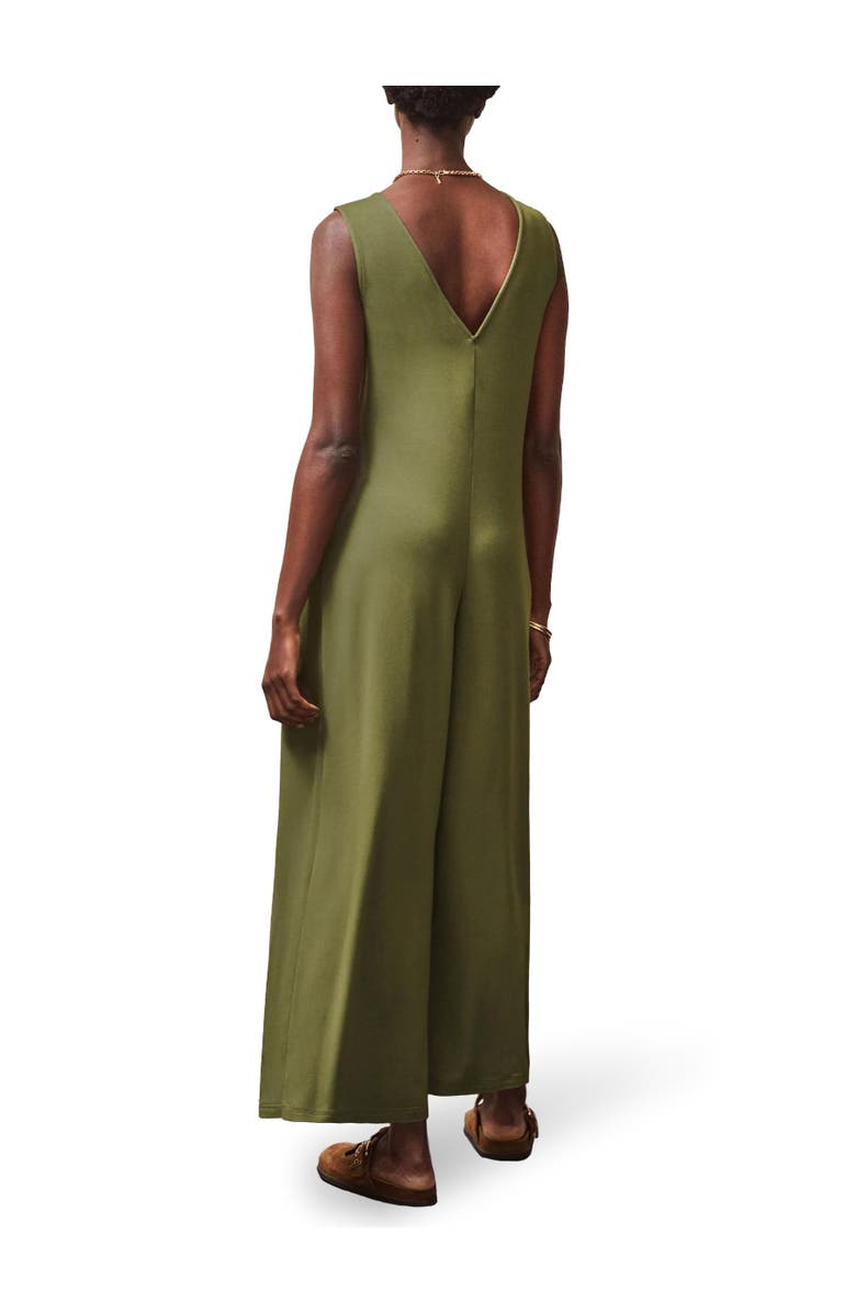 Ro&Zo Jersey Sleeveless V-Neck Jumpsuit, Alternate, color, Olive