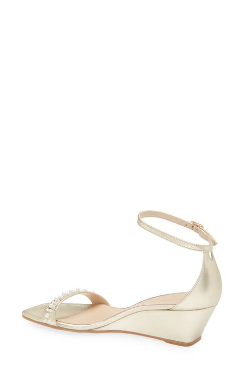STUART WEITZMAN STUART WEITZMAN NUDIST CURVE FAUX PEARL DEMI CURVE WEDGE SANDAL