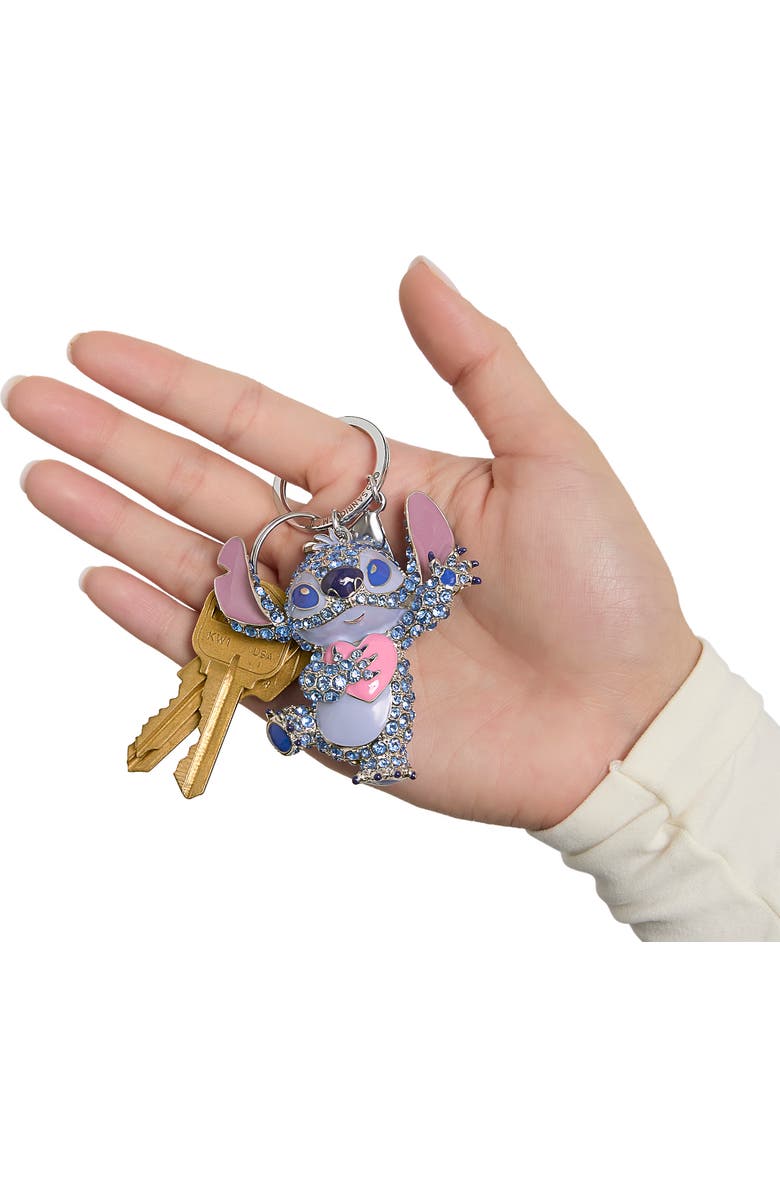 Disney Stitch Sparkle Charm Heart Keychain, Alternate, color, Blue/Pink