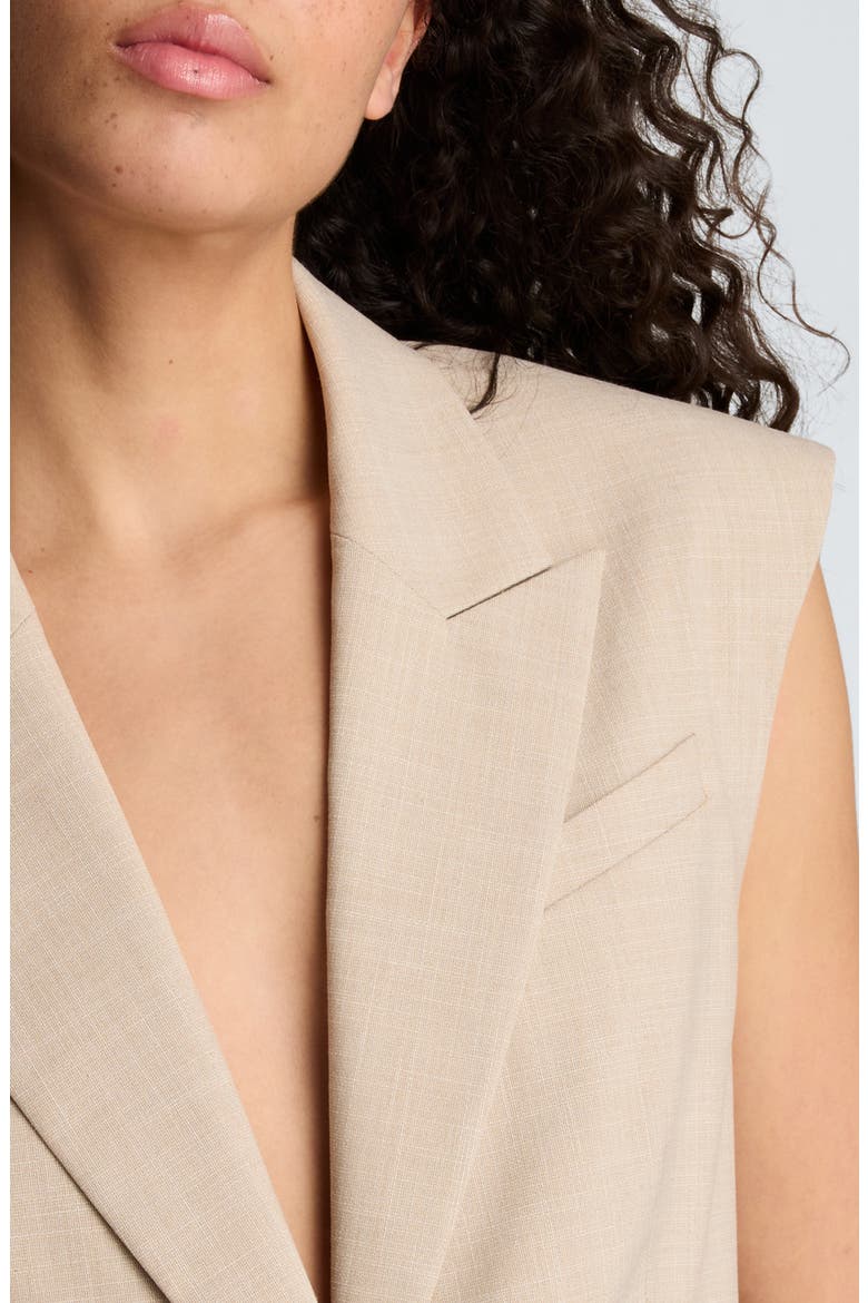 Open Back Vest, Alternate, color, TLESS TAUPE/ PURE WHITE