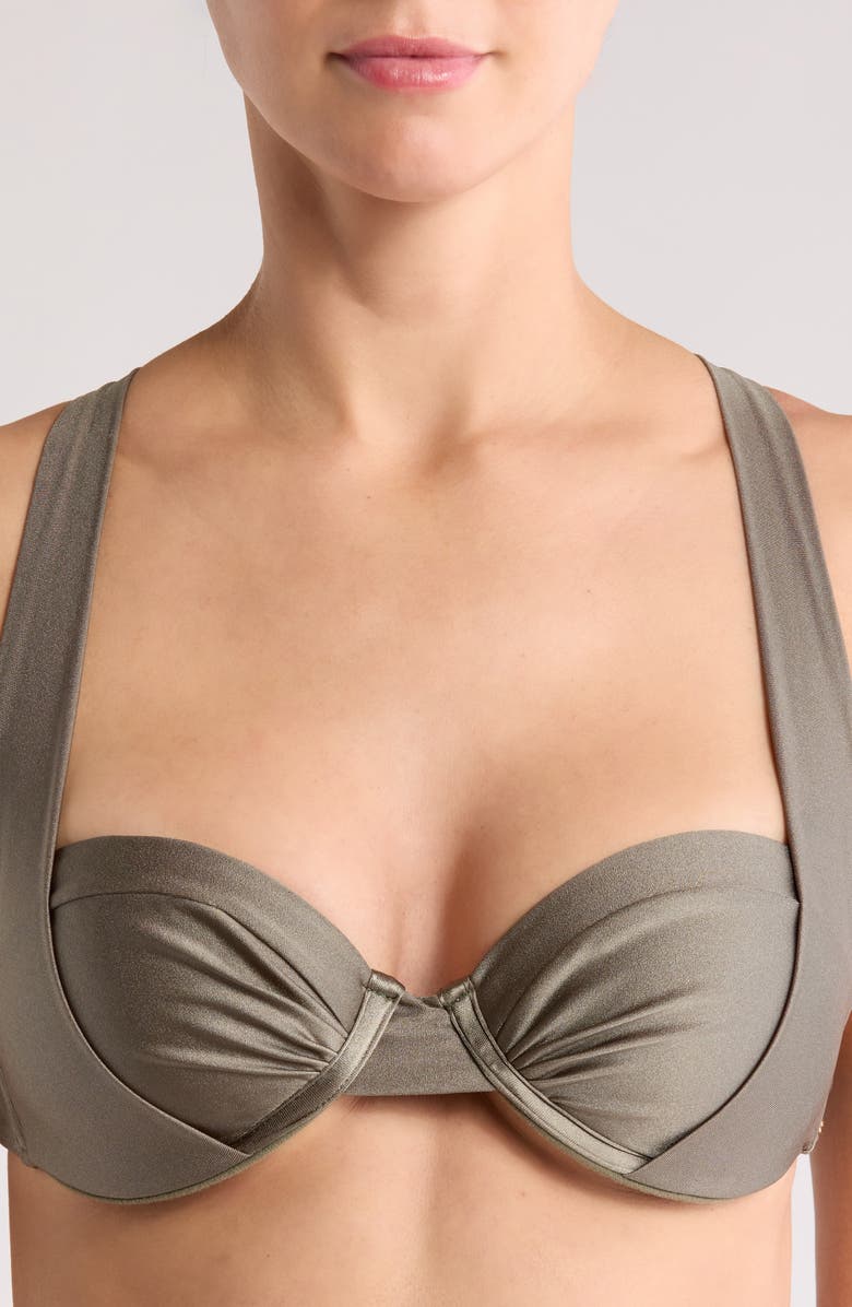 BOAMAR Sheyla Metallic Underwire Bikini Top, Alternate, color, Garden Green