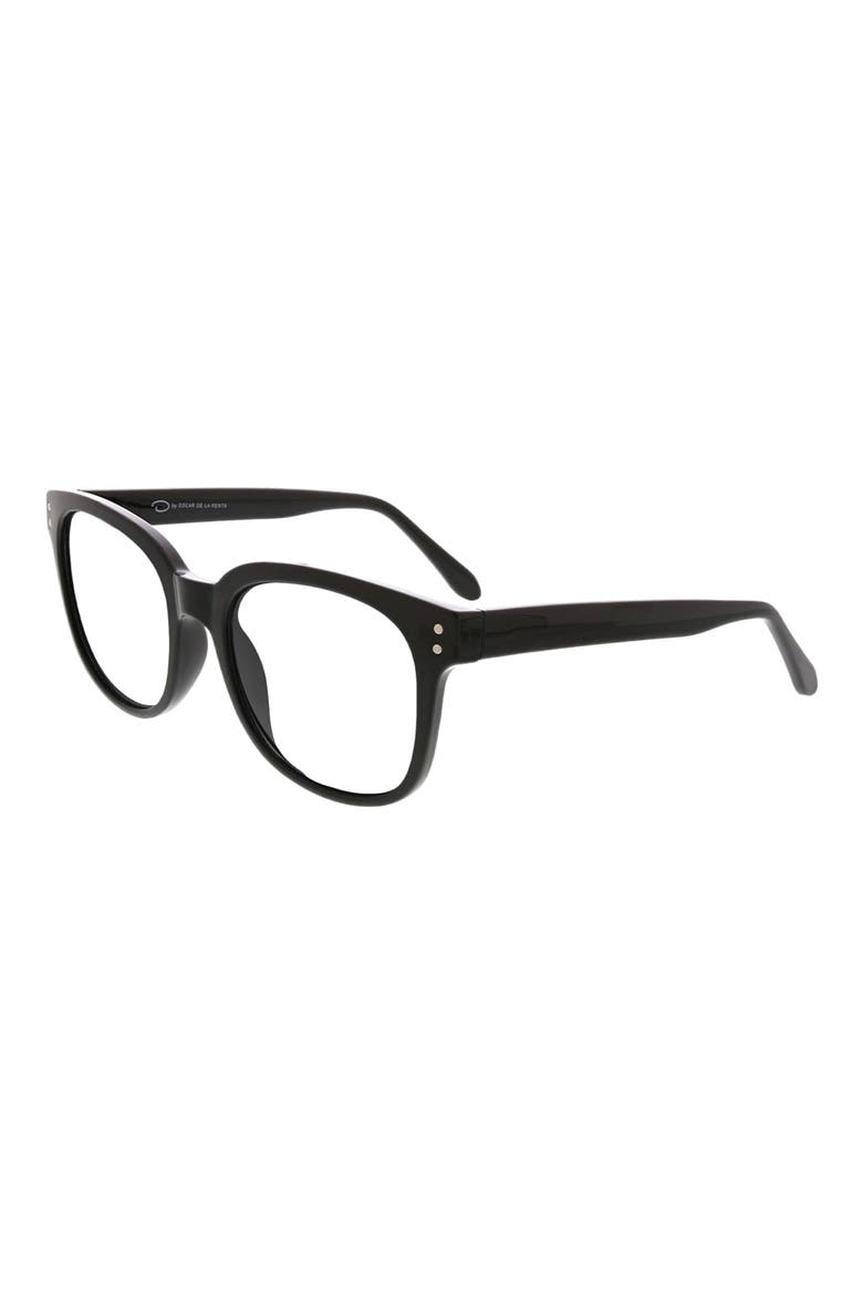 54mm Square Blue Light Blocking Reading Glasses, Alternate, color, SHINY BLACK