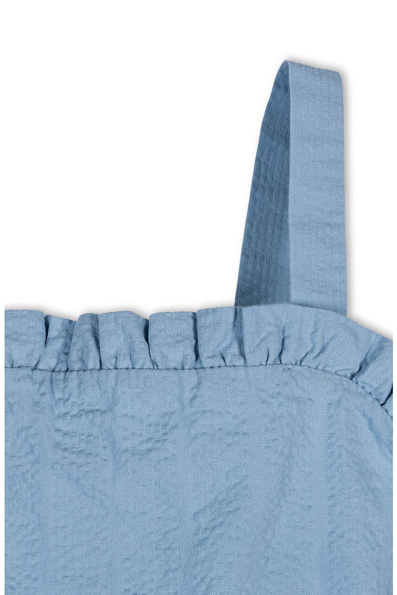 Kids' Organic Ruffle Edge Seersucker Apron Dress, Alternate, color, Bluebell