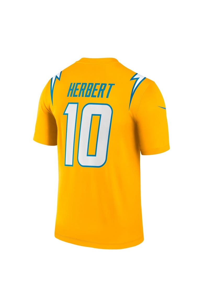 Men's Nike Justin Herbert Gold Los Angeles Chargers Alternate Charger Power Legend Player Performance Top, Alternate, color, Gold