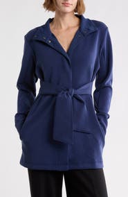 YOGALICIOUS Softlite Funnel Neck Belted Cardigan