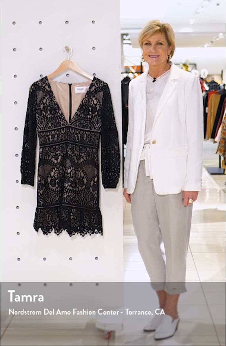 BB Dakota That's Deep Long Sleeve Lace Sheath Dress, sales video thumbnail