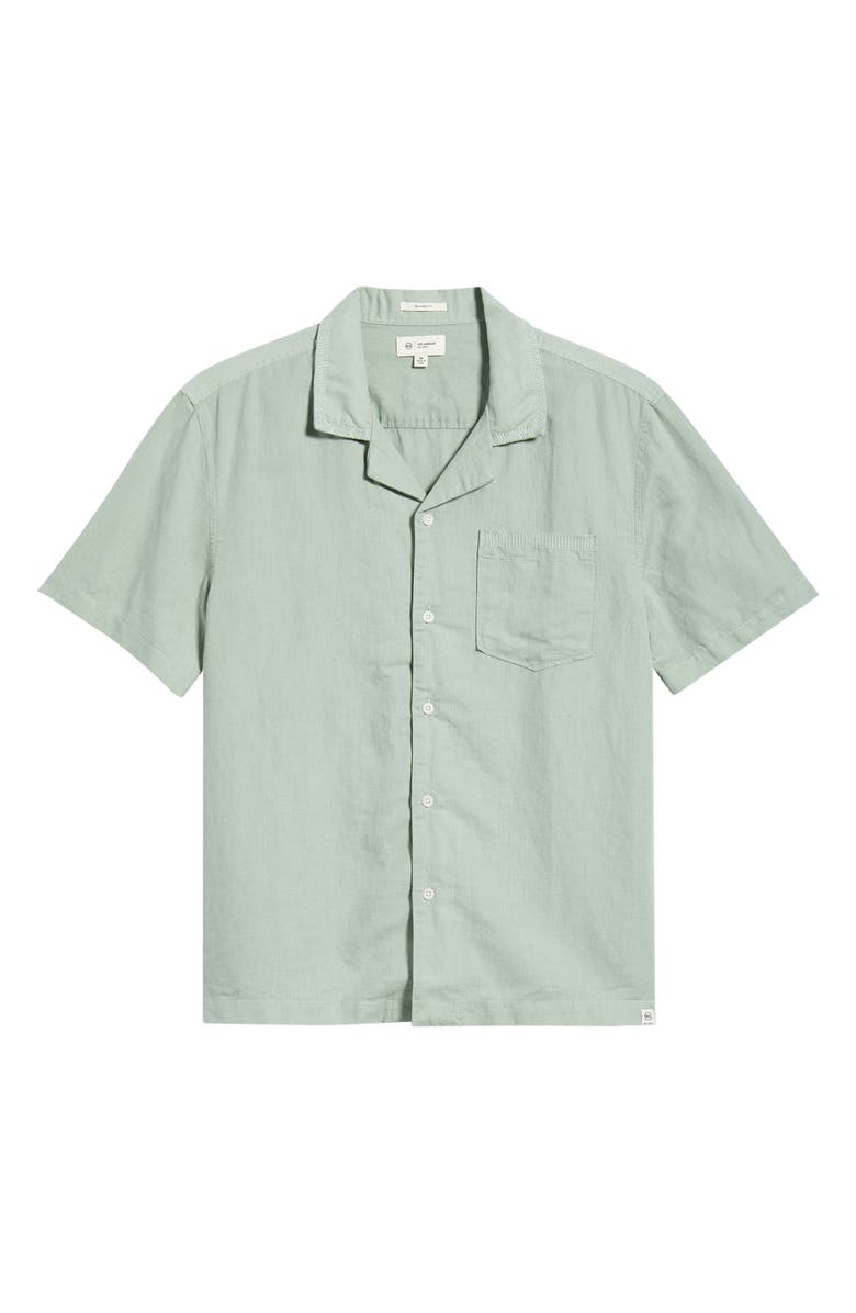 AG Foster Linen & Cotton Camp Shirt, Alternate, color, Faded Moss
