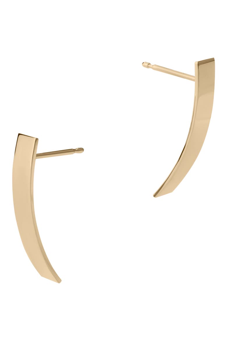 14K Gold Curved Tag Drop Earrings, Alternate, color, YELLOW