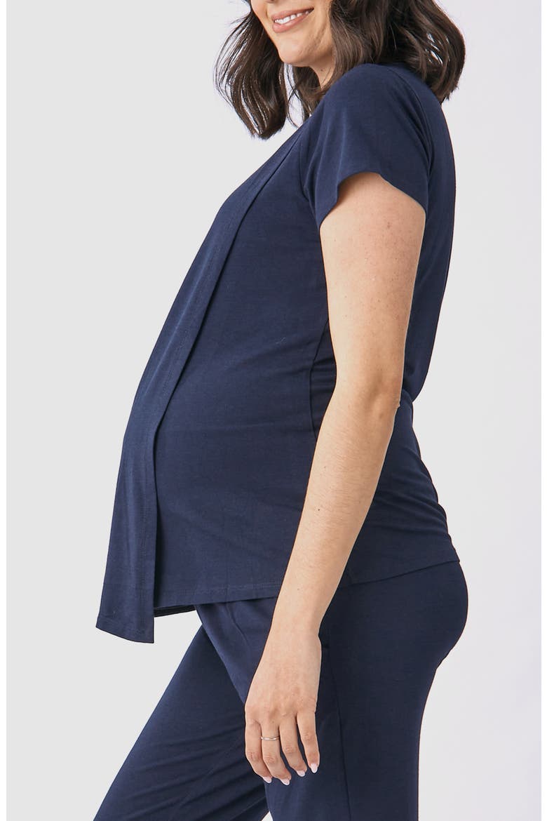 Petal Nursing Top, Alternate, color, NAVY