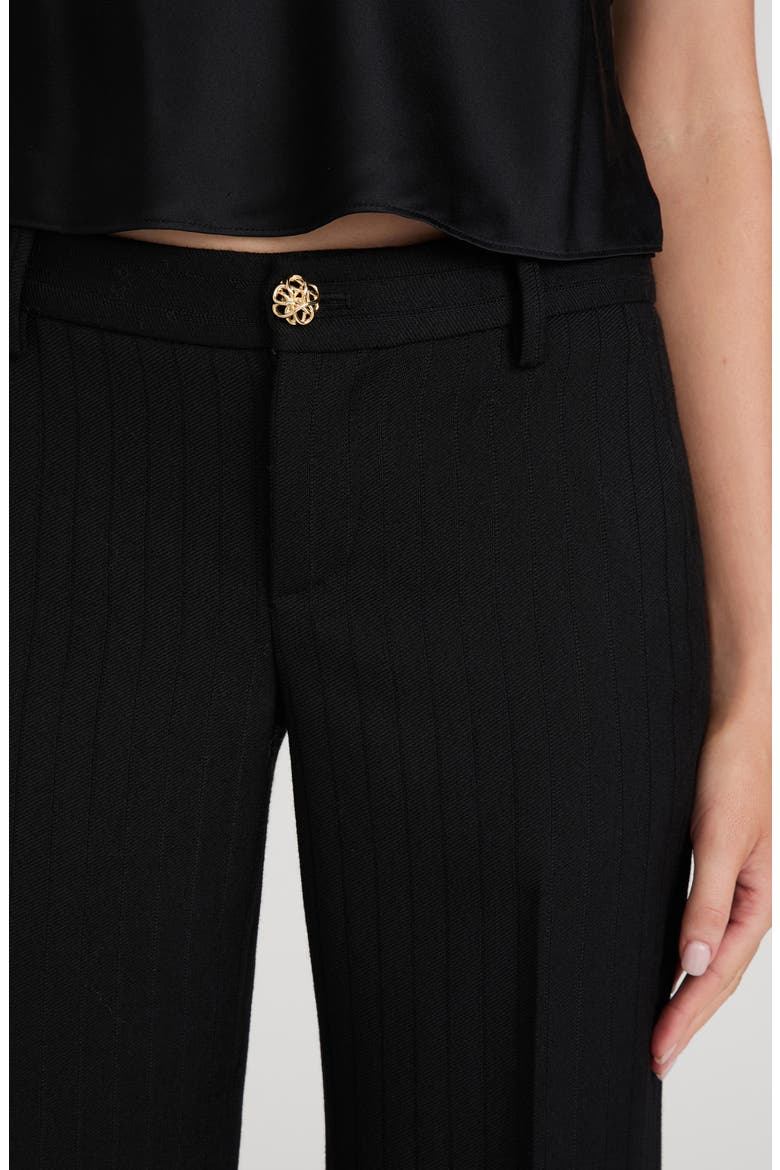 The Low Trouser Wool Pants, Alternate, color, BLACK SHADOW STRIPE