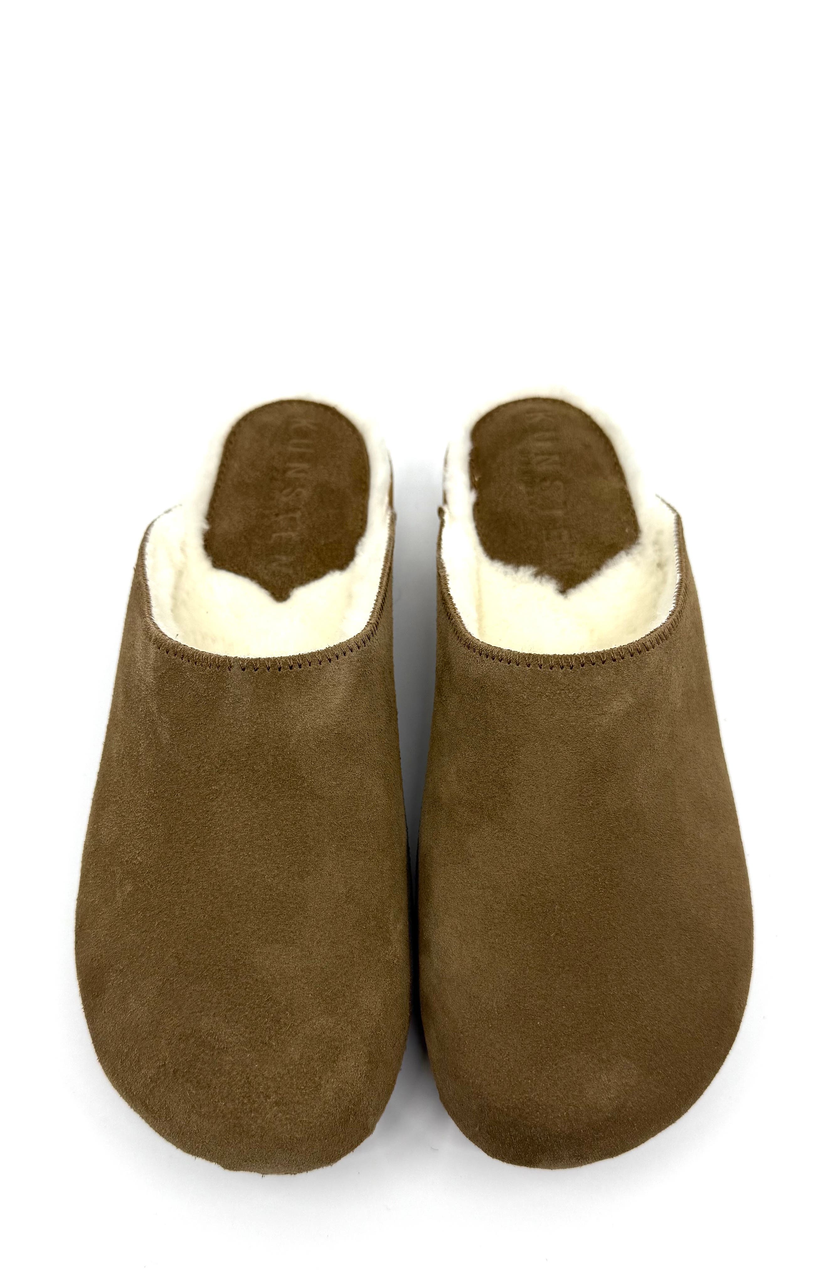 KUNSTEN Ella Genuine Shearling Lined Clog, Alternate, color, Umber