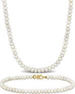 Julianna B. 2-Piece Set Cultured Pearl Necklace & Bracelet 14k