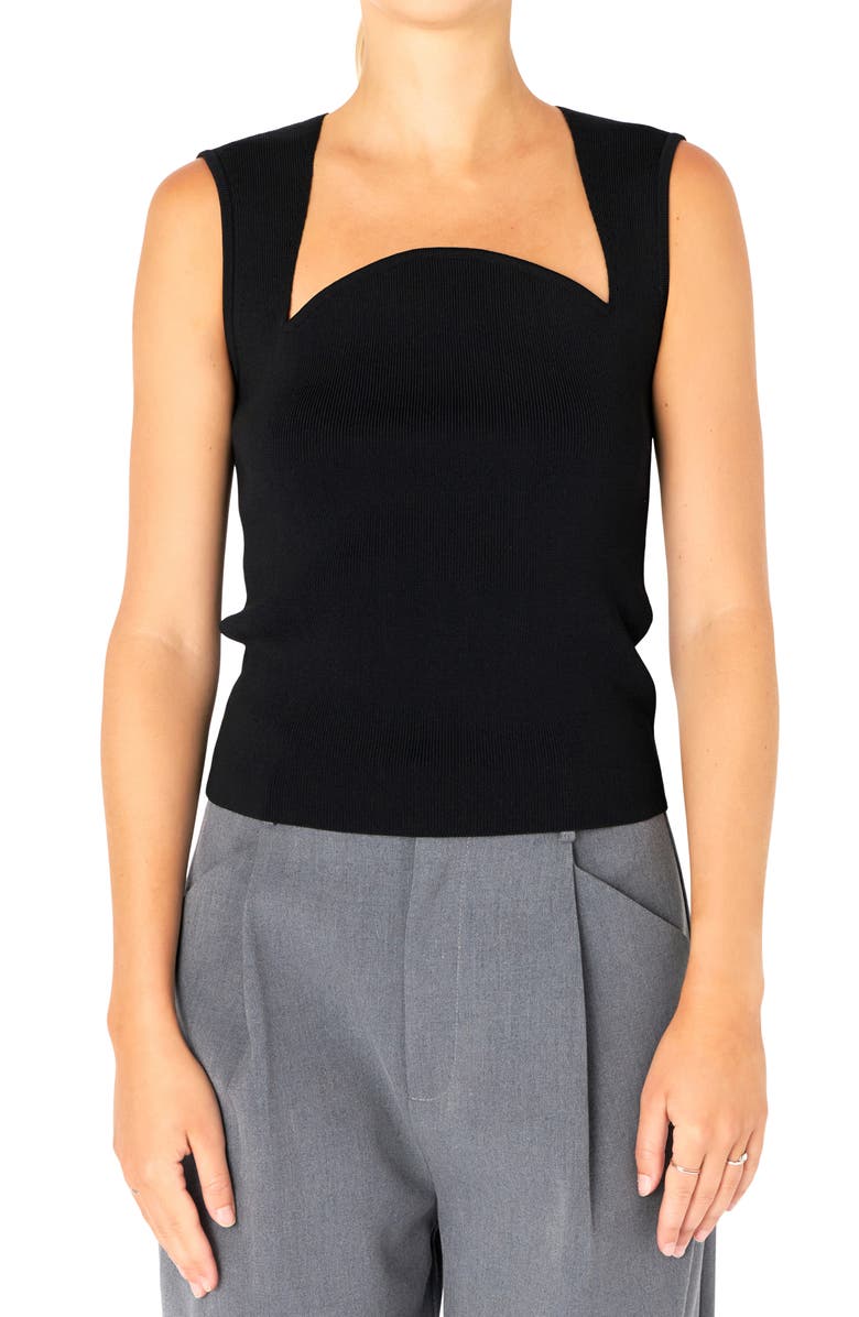 Endless Rose Sculpted Neck Knit Tank, Alternate, color, 