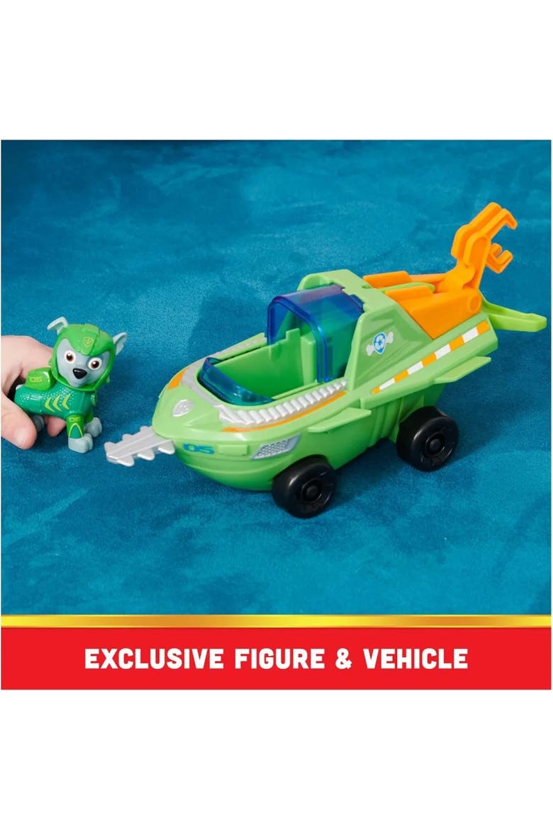 Aqua Pups Rocky Transforming Sawfish Vehicle with Collectible Action Figure, Kids Ages 3+, Alternate, color, Black