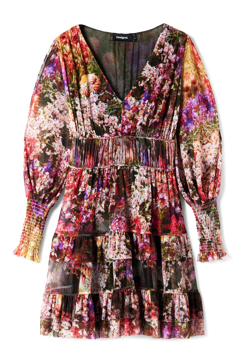 Azalea Floral Print Long Sleeve Minidress, Alternate, color, MIX