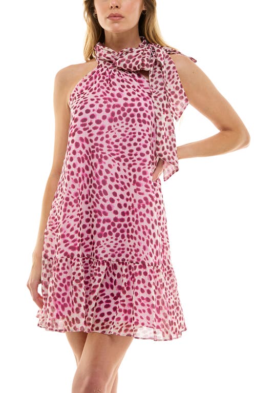 Socialite Neck Tie Halter Minidress