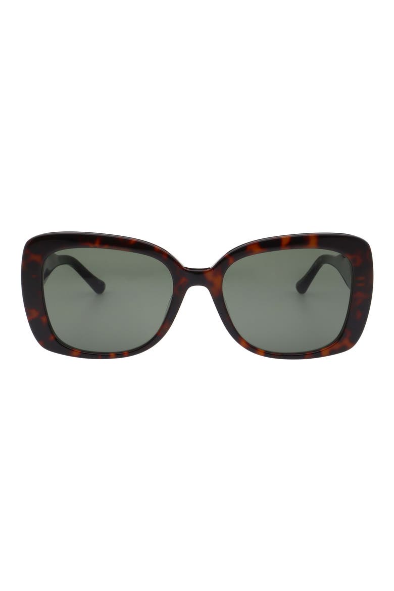 56mm Square Sunglasses, Main, color, TORT