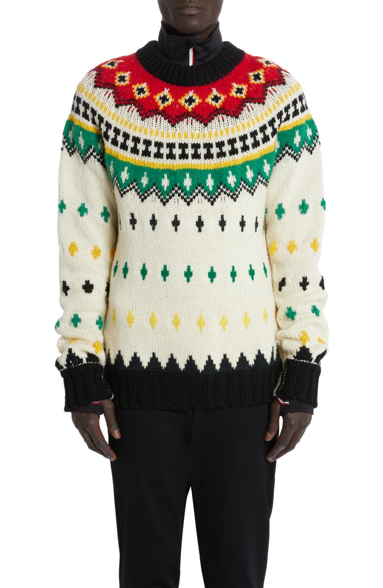 Moncler Grenoble Fair Isle Wool Blend Sweater, Main, color,