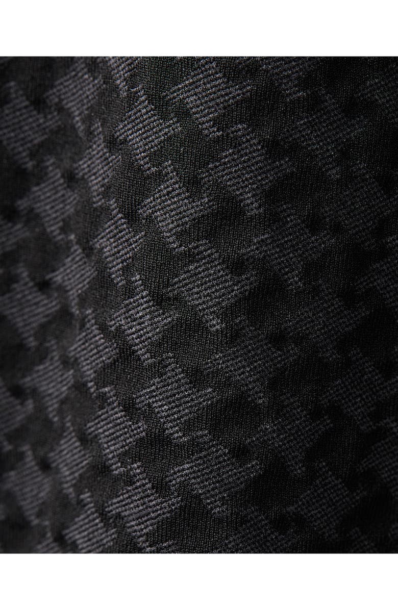 Rhone Houndstooth Seamless Half-Zip Pullover, Alternate, color, Pure Black Houndstooth