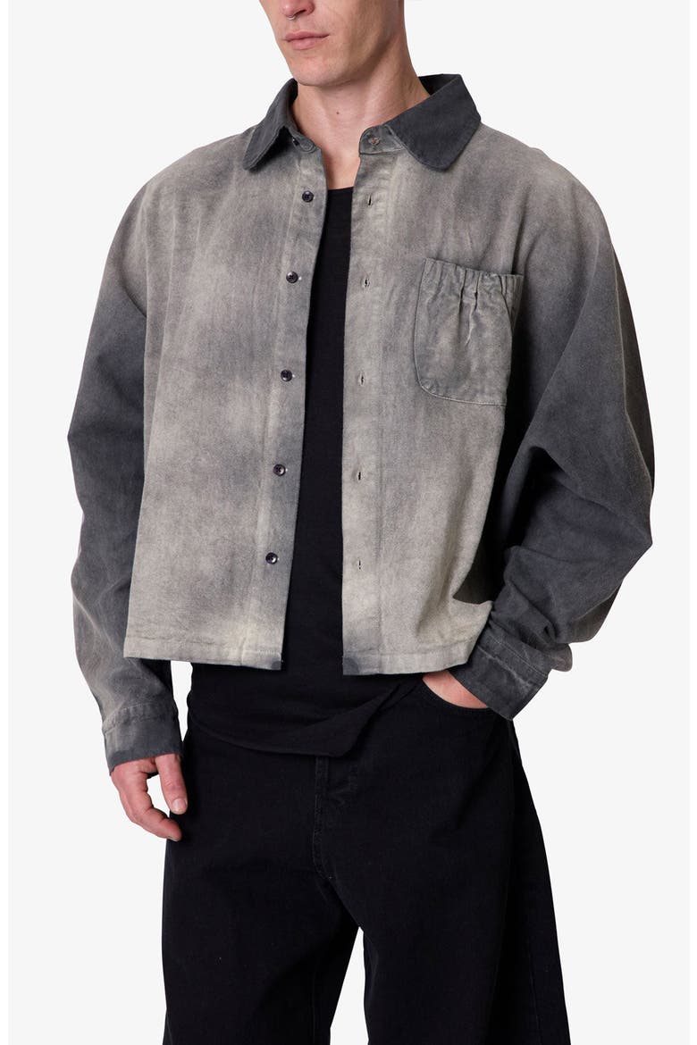 Spray Denim Button-Up Shirt, Alternate, color, WASHED BLACK