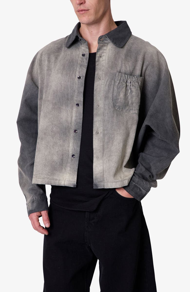 mnml Spray Denim Button-Up Shirt, Alternate, color, Washed Black