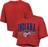 Majestic Threads Women's Majestic Threads Red Indiana Fever Chalk Stripe Boxy Crop Top