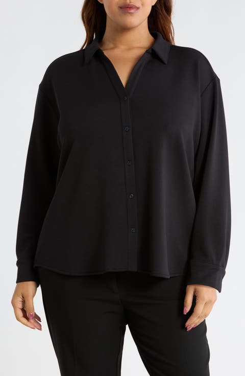 Oversize Button-Up Shirt (Regular & Plus)