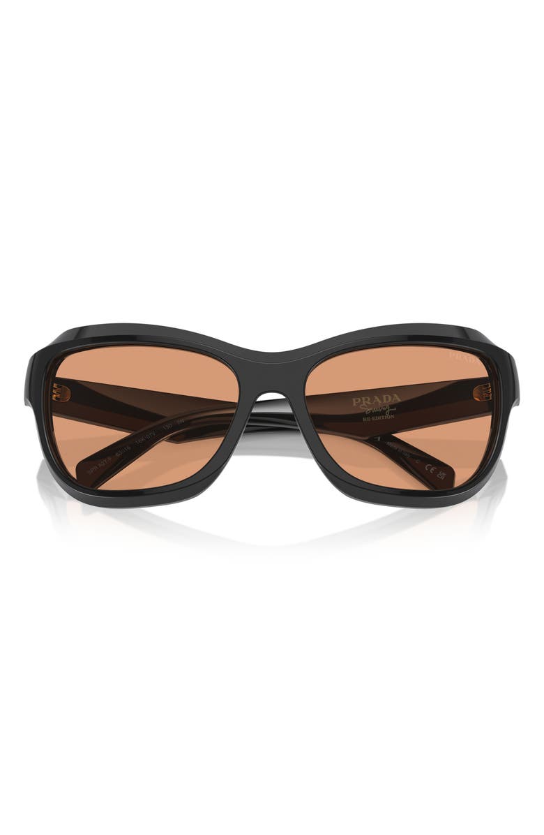Prada 63mm Oversize Butterfly Sunglasses, Main, color, Black