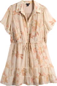 Halogen® Floral Print Short Sleeve Dress