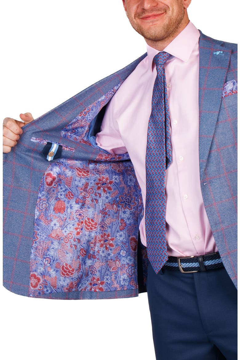 Textured Yarn Dyed Windowpane Sport Coat, Alternate, color, BLUE