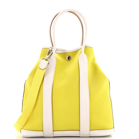 Garden File Tote Toile and Leather 28