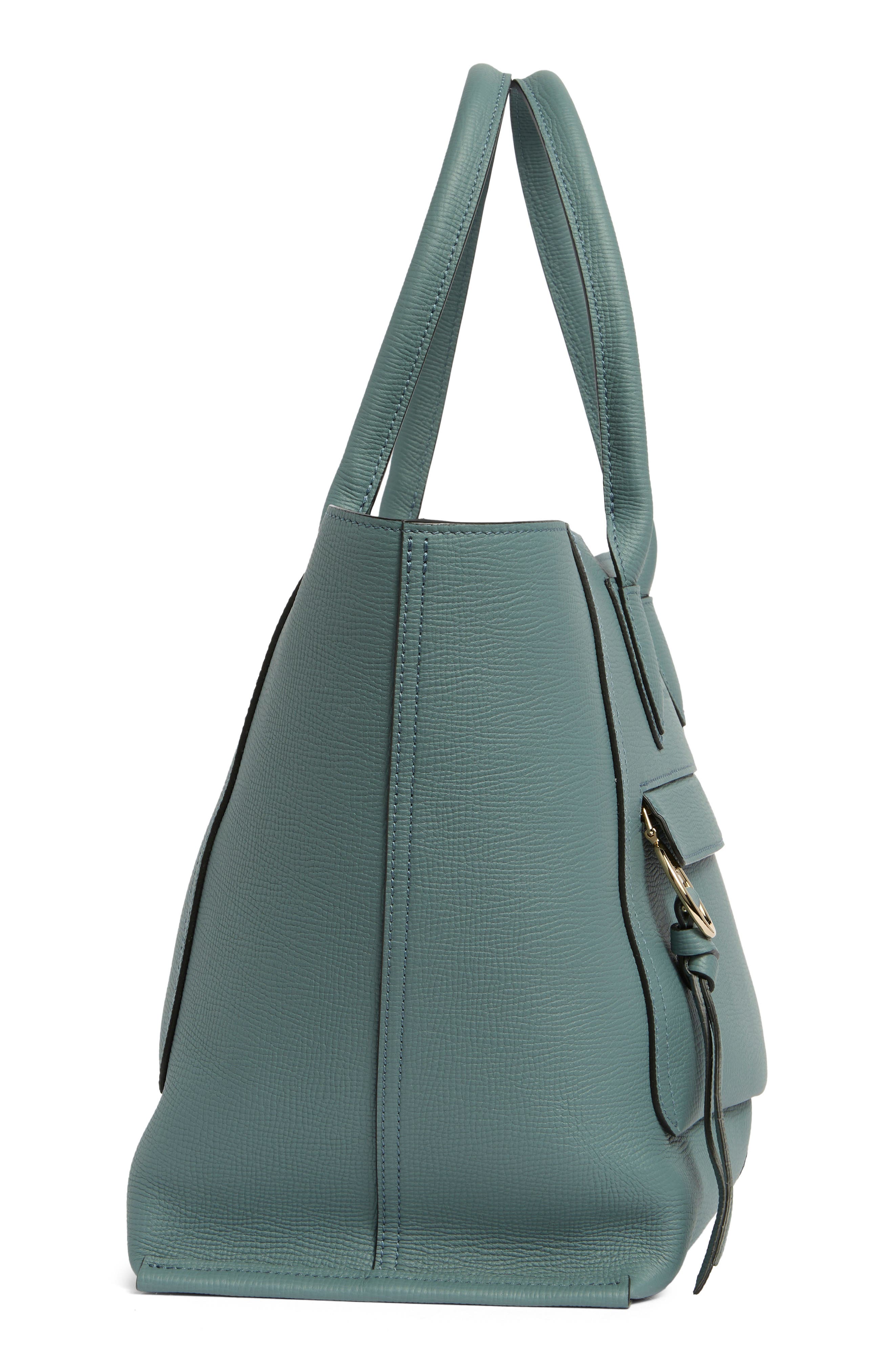 Longchamp Large Mailbox Leather Top Handle Bag, Alternate, color, Sage