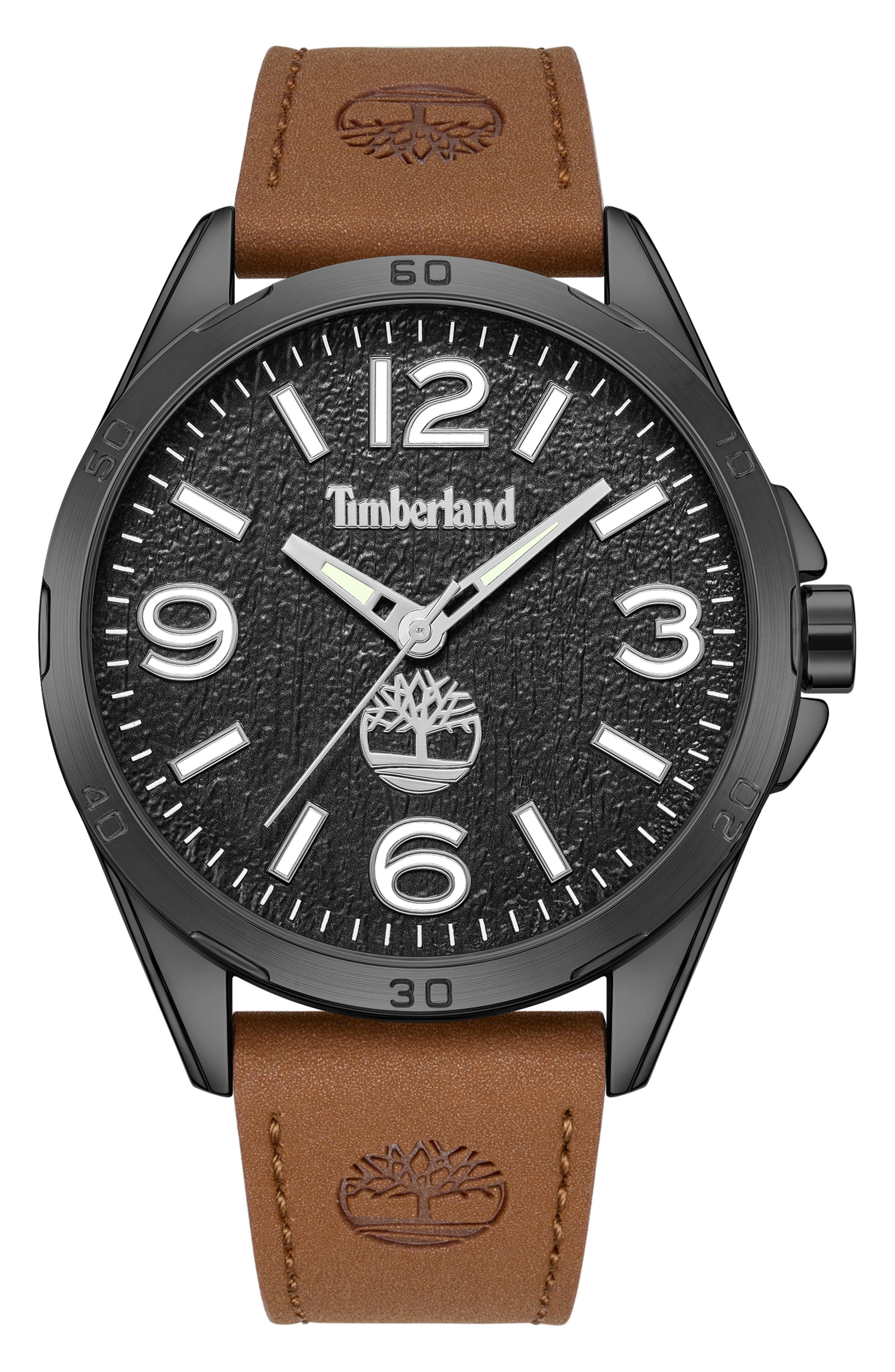 Timberland Classic Quartz Leather Strap Watch, 45mm