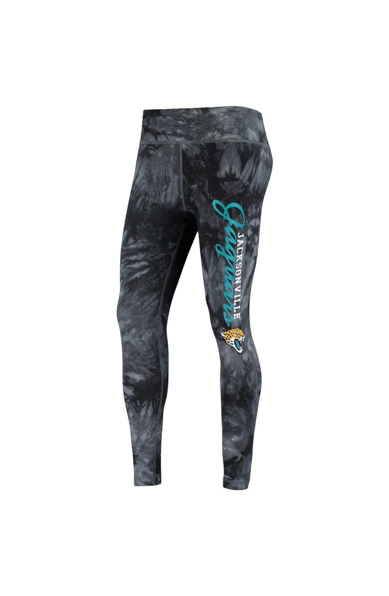 CONCEPTS SPORT Women's Concepts Sport Black Jacksonville Jaguars Burst Tie-Dye Leggings, Alternate, color,