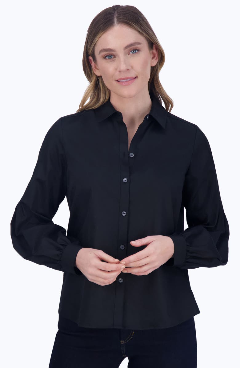 Foxcroft Audrey Cotton Blend Sateen Button-Up Shirt, Alternate, color, 