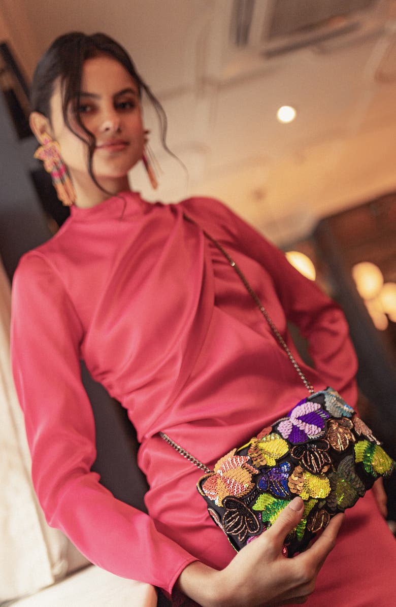 Simitri Aurelia Clutch, Alternate, color, Neon