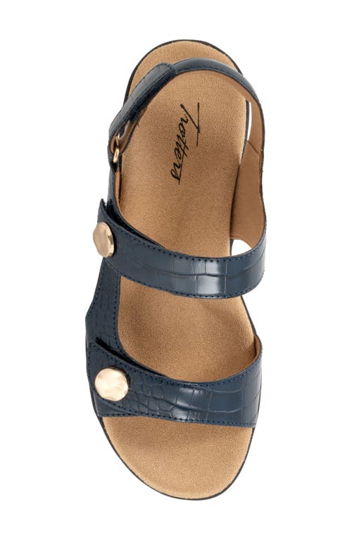Trotters Romi Croco Slingback Sandal In Navy