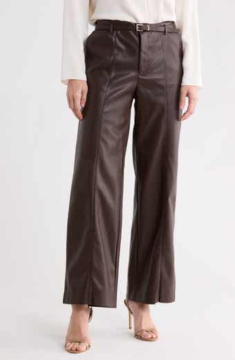 High Waist Wide Leg Faux Leather Pants